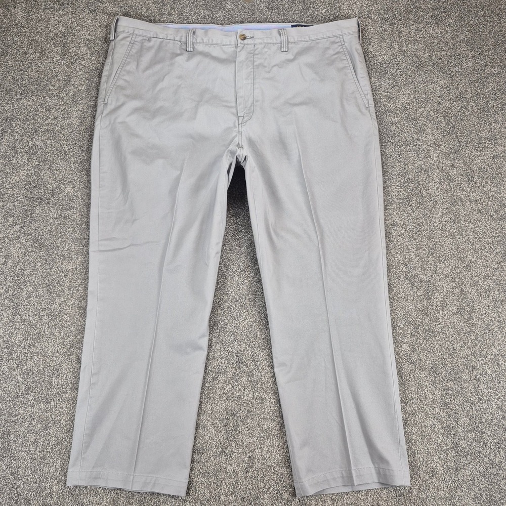 Polo Ralph Lauren Chino Pants Mens 42x30 Gray Stretch Straight Fit Cotton Twill